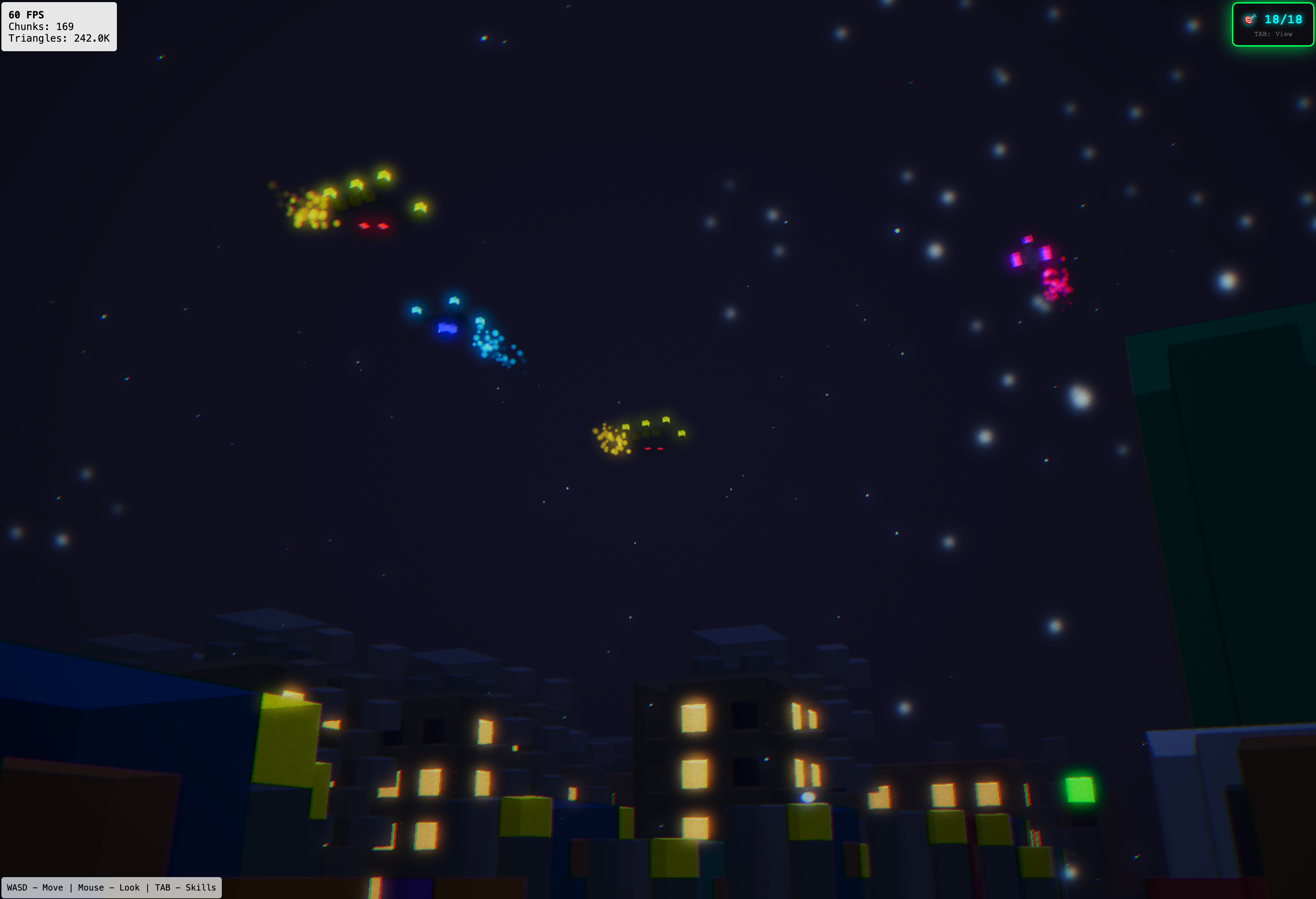 Cyberpunk Voxel City Resume Game